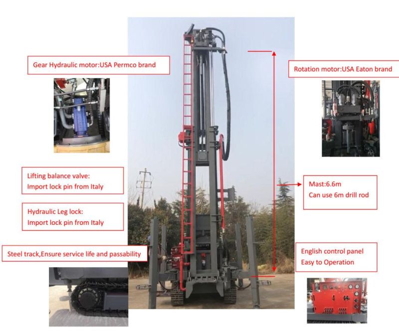 600m Crawler Walking Portable Water Well Drilling Rig