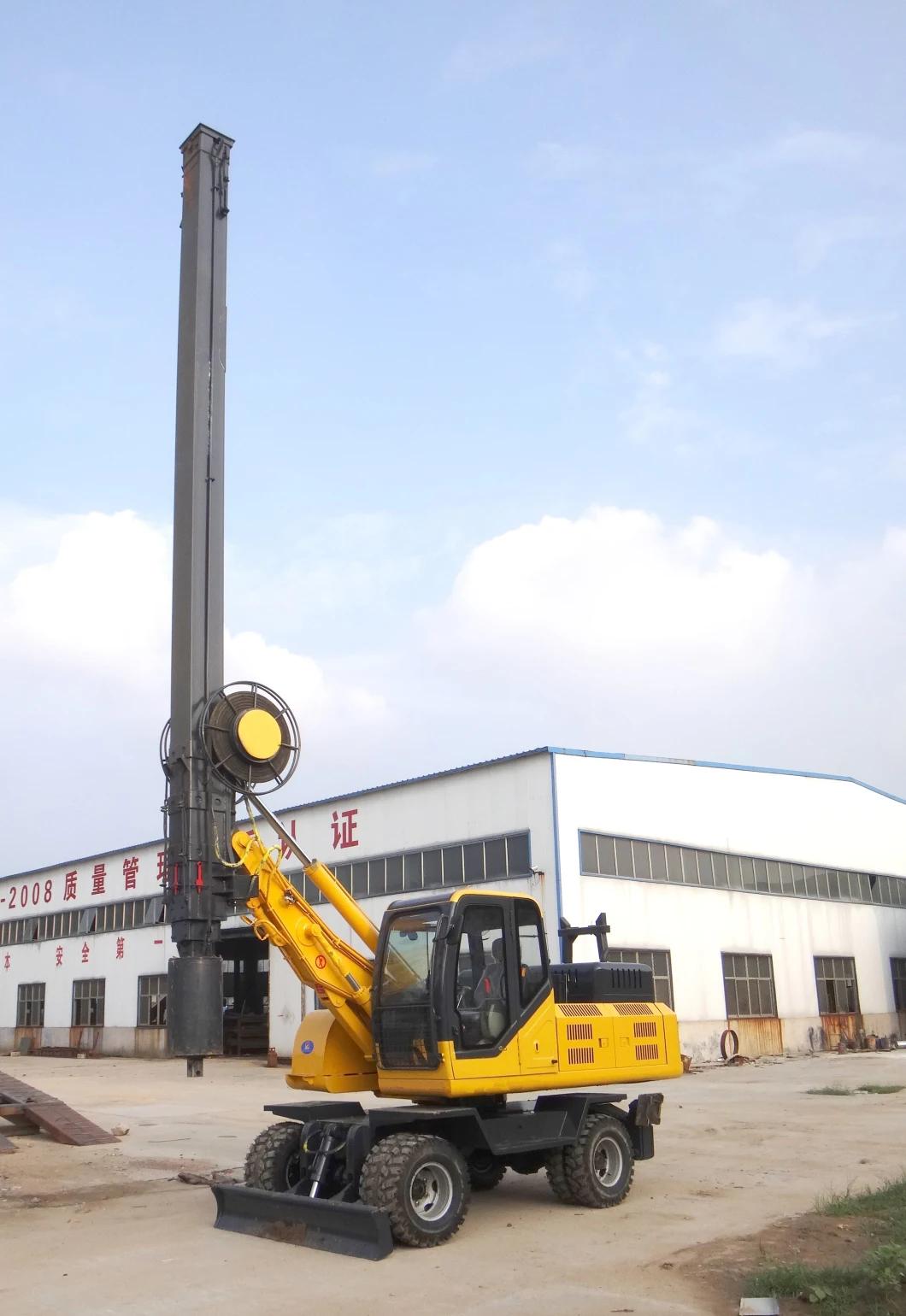 Hot Sale 11m Wheeled Four-Wheel Hydraulic Rotary Earth Auger Drilling Rig