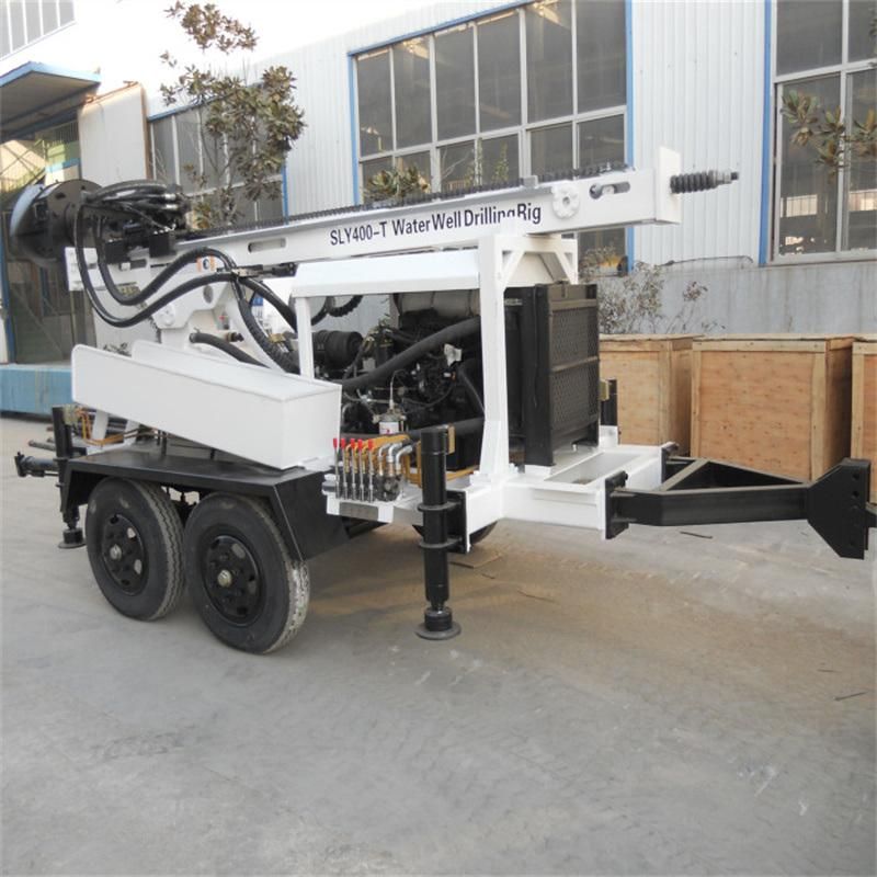 Wheels Type Trailer Mounted 200m Water Well Drilling Rig Machine