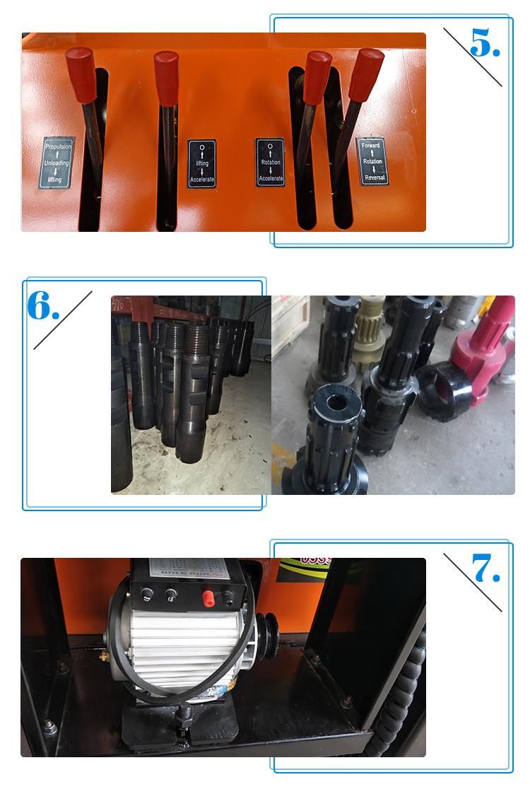 Cralwer Mounted Hydraulic Rotary Borehole Electric Motor Water Well Drilling Rig Machine