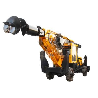 15m Depth Wheeled Large Hole Spiral Foundation Pile Driver