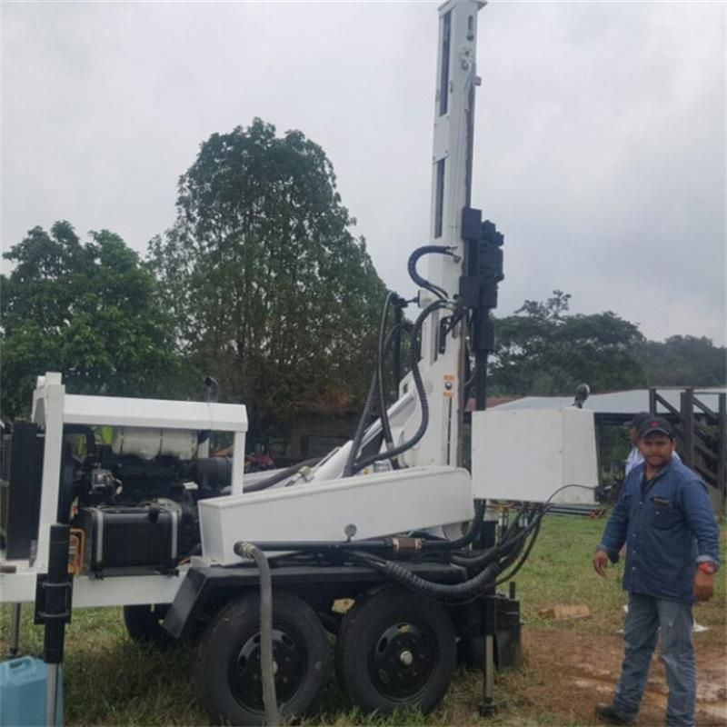 Wheels Type Trailer Mounted 200m Water Well Drilling Rig Machine