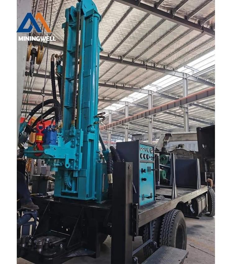 300 Meters Water Well Drilling Rig with Air Compressor Borewell Rig Truck Mounted Drilling Rig for Sale