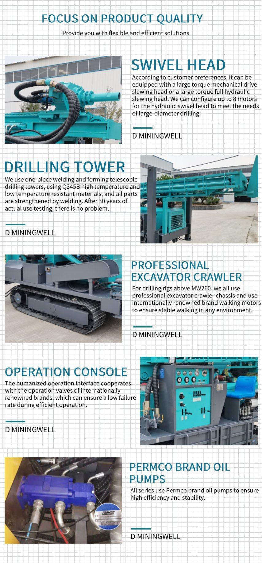 Dminingwell 280 Meters Hard Rock DTH Water Well Drilling Rig/Underground Borehole Drilling Rig MW280