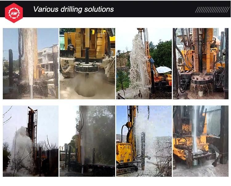 260m Crawler Mounted Air Compressor Machine Ground Water Drilling Rig