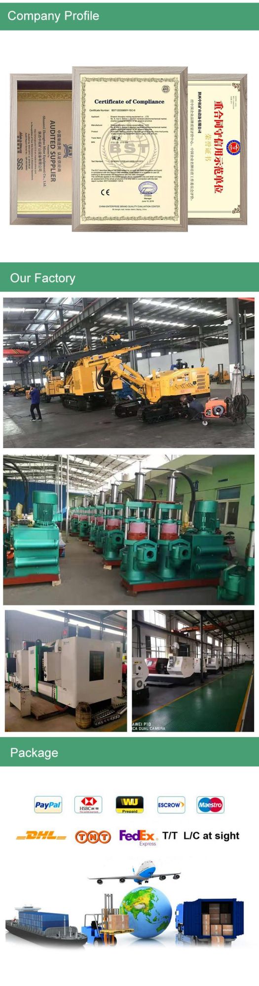 Hydraulic Crawler Drill Rig Machine Ztn-100A