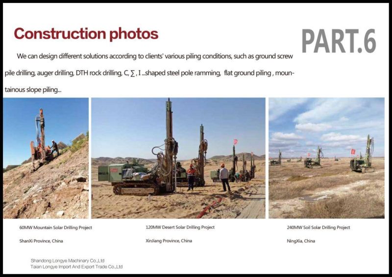 Static Impact Pile Driver Machine Used for Photovoltaic Solar Farm