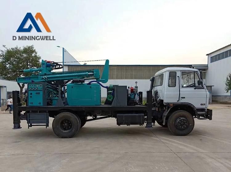 300 Meters Water Well Drilling Rig with Air Compressor Borewell Rig Truck Mounted Drilling Rig for Sale