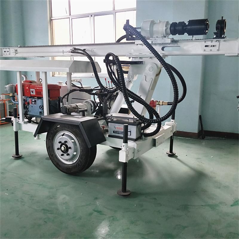 Hydraulic Portable Wheel Water Borehole Drilling Machine