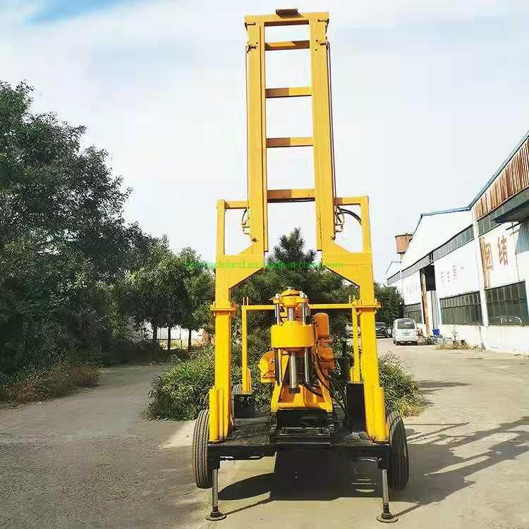 Wheel Trailer Mounted Hydraulic Geotechnical Engineering Core Drilling Machine with Hydraulic Tower and Bw-160 Mud Pump