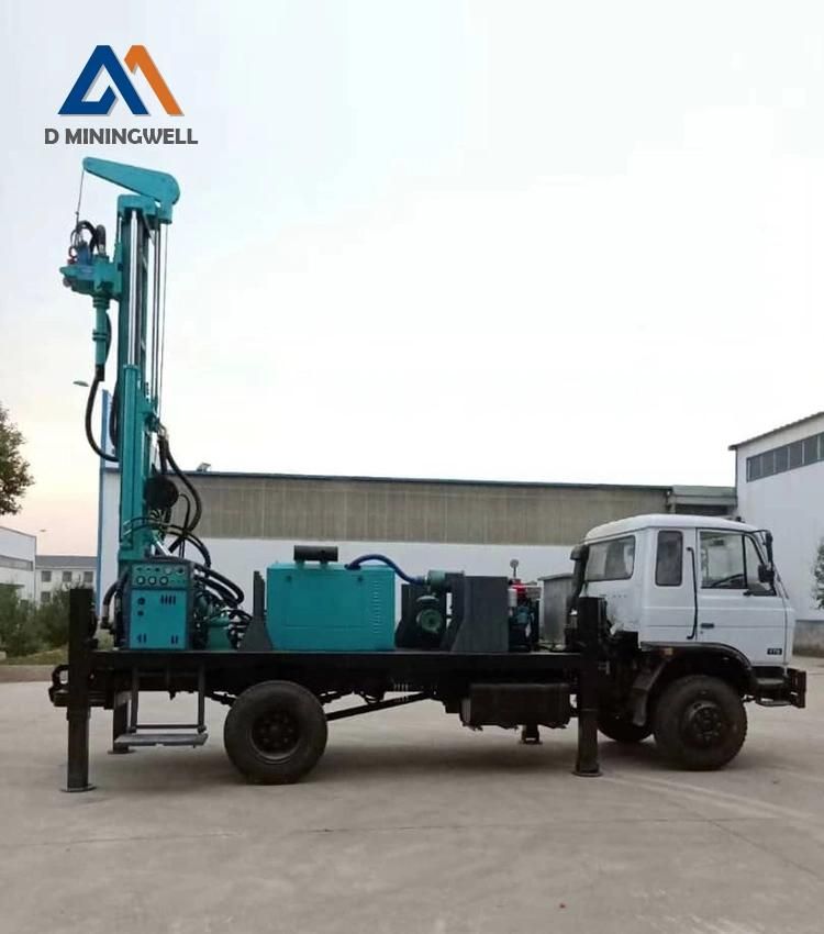 300 Meters Water Well Drilling Rig with Air Compressor Borewell Rig Truck Mounted Drilling Rig for Sale