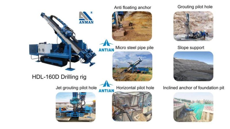 Hdl-160c All Kinds of Guide Hole Construct Borehole Drilling Rig Machine