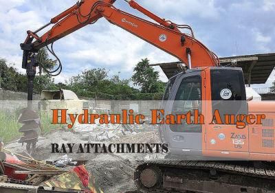 Ray New Design Ground Hole Drill Earth Auger for 1-80t Excavator