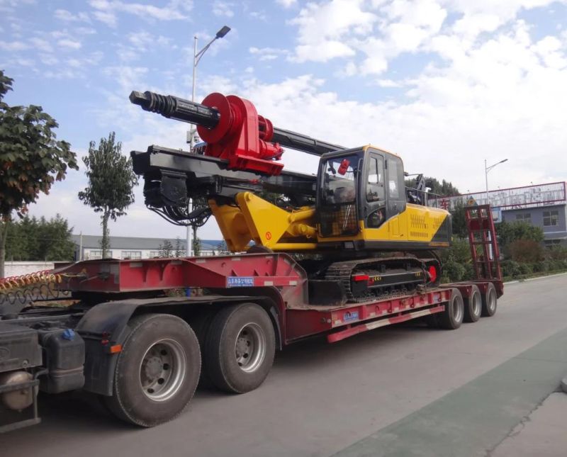 15m Top Quality Drilling Machine Double Cylinder Engine Crawler Type Lock Rod Rotary Drilling Rig