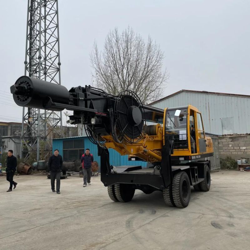 Screw Pile Driver 360 Degree Wheeled Rotary Drilling Rig