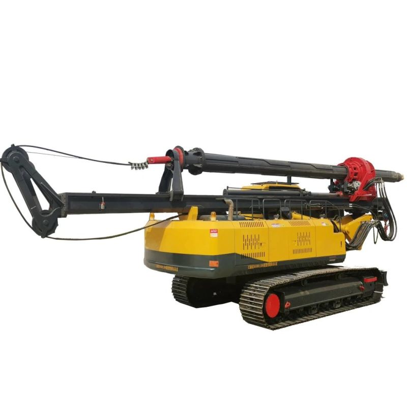 25m Lock Rod Drilling Machine with Cat Chassis, Engineering Construction Machinery, Hydraulic Rotary Drilling Rig