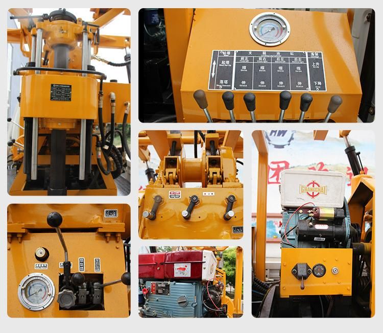 Hw-230c Truck Mounted Borehole Drilling Rig Prices/ 200m Deep Hydraulic Borehole Water Well Drilling Rig