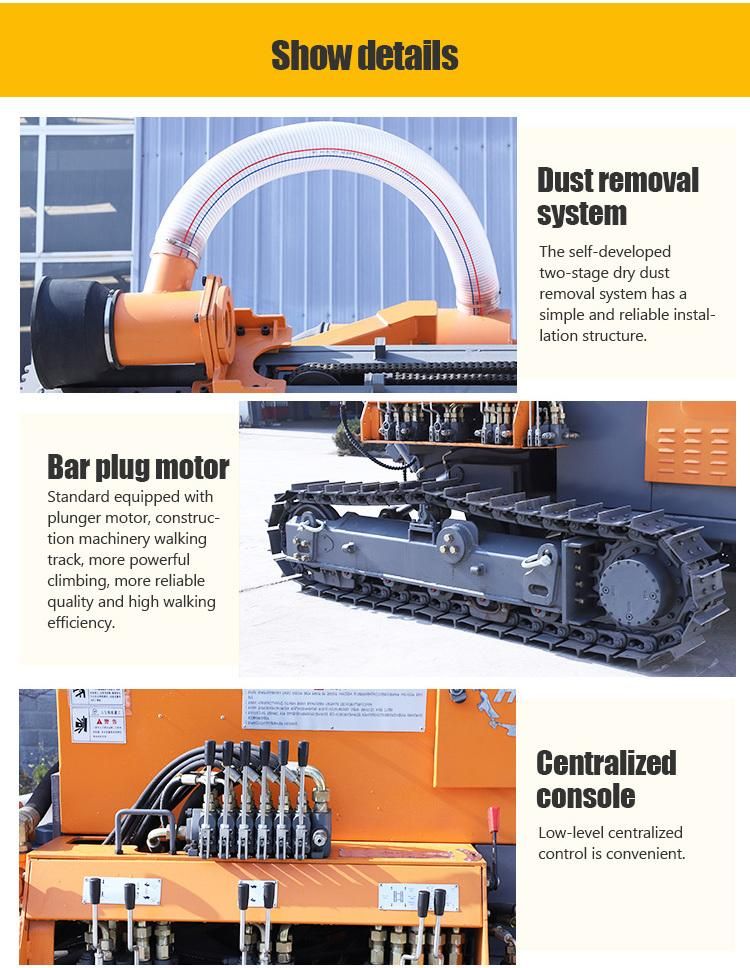 50m Rock Drill Borehole Drill Rig Machine with Builtin Air Compressor