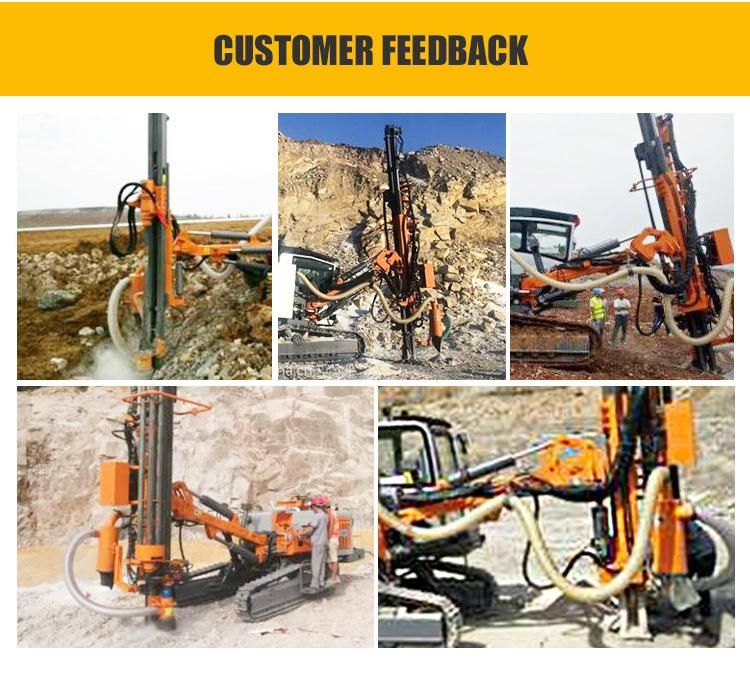 30m Deep Builtin Air Compressor Borehole Blasting Drill Rig Machine in The Quarry