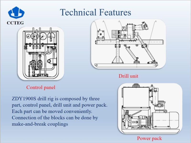 Splitting Multi-Purpose Full Hydraulic Drilling Machine Zdy1900s