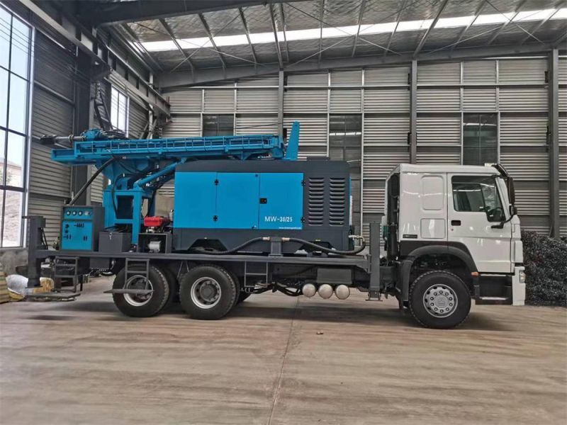 DTH HOWO 6*4 Borehole Used Hydraulic Rotary Water Well Drilling Truck