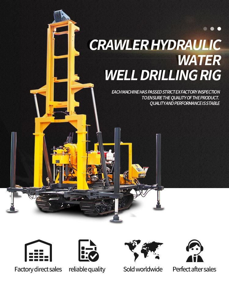 Full Hydraulic Crawler Mounted Portable Water Well Drilling Rig