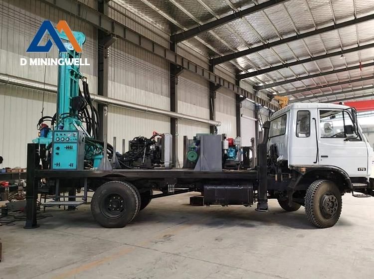 300 Meters Water Well Drilling Rig with Air Compressor Borewell Rig Truck Mounted Drilling Rig for Sale