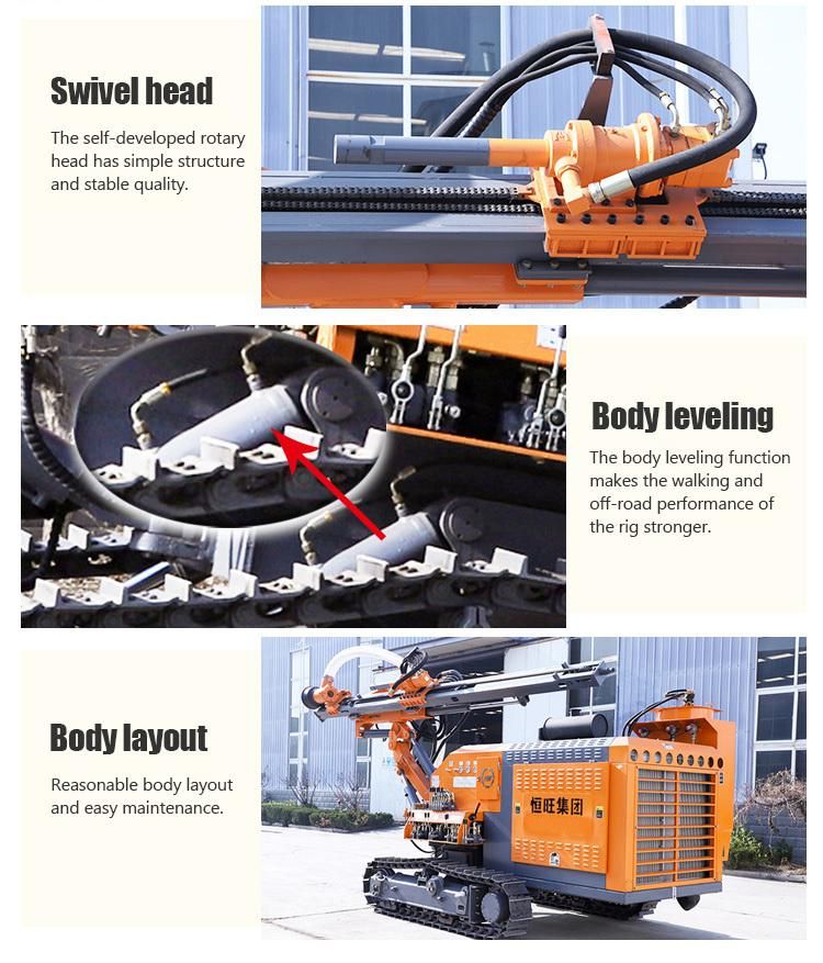 Air Compressor Crawler Builtin One Borehole Drill Rig Machine