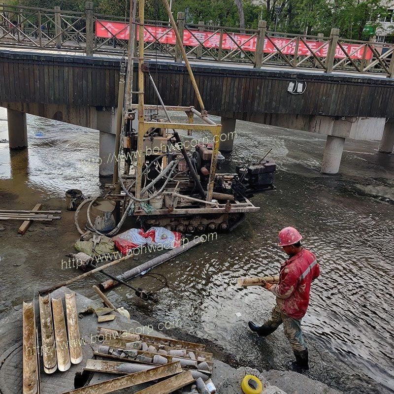 Small Portable Mine Exploration Drilling Rig on Sliding Skid Base