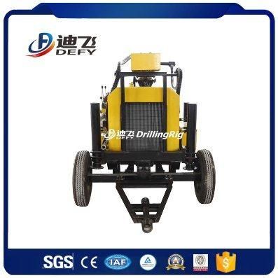 Trailer Mounted Wheels Type Air Pneumatic Drilling Rig for 150m Depth Wells