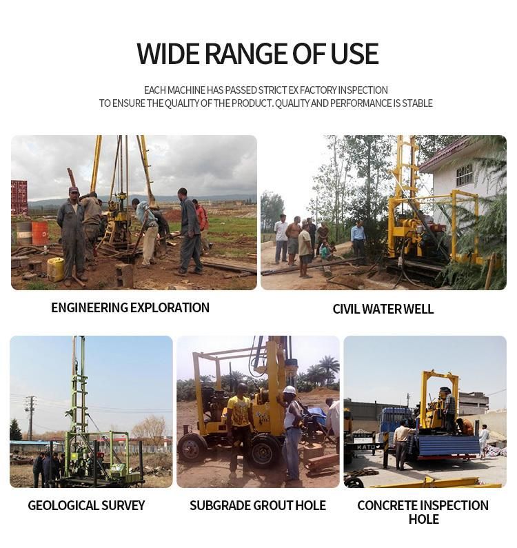 Crawler Mounted Water Well Drilling Rig 200m Drilling Rig Machine