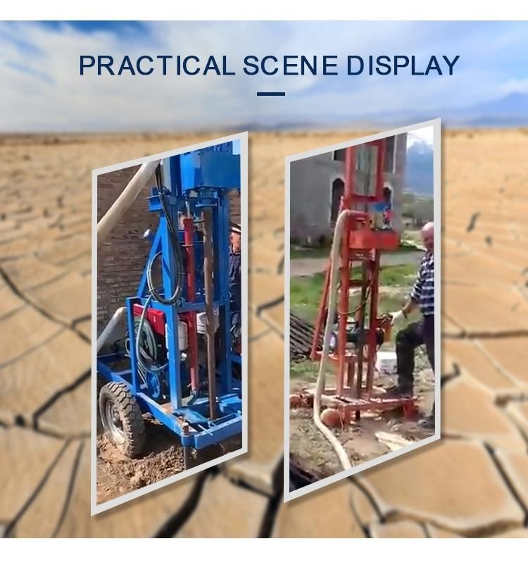 120m Depth Portable Diesel Type Water Well Drilling Rig Machine