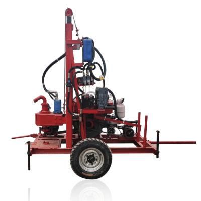 20HP Diesel Water Drilling Machine 100m Deepth Portable Borehole Well Drilling Rig Machine Price for Sale in Chile