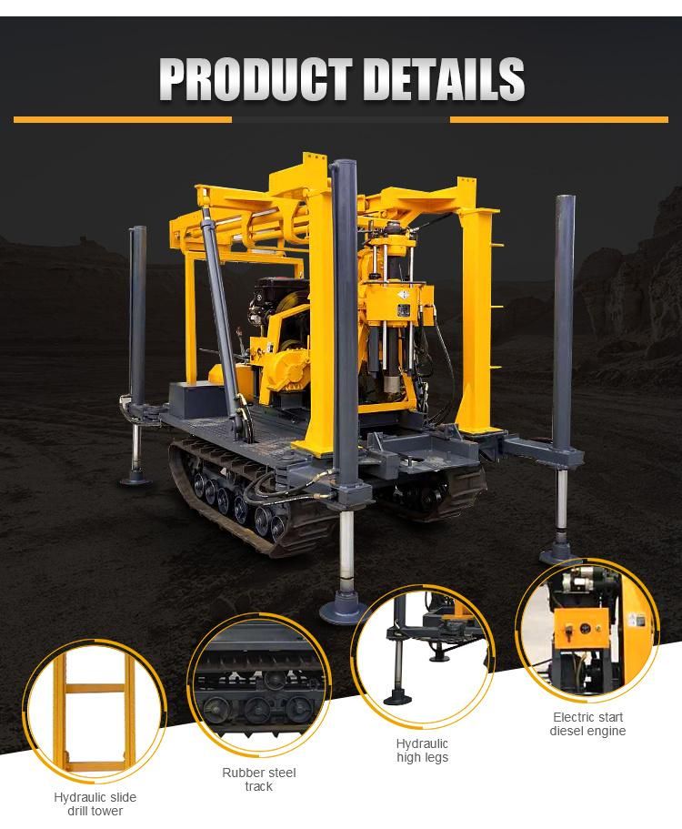 Portable Drilling Borehole Well Machine 130m Daimand Core Drill Rig Machine