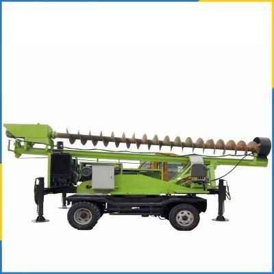 Multifunctional Diesel Power Small Wheeled 360-6 Four-Wheel Fence Post Guardrail Pile Driver