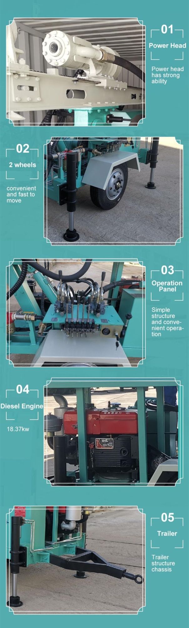 Portable Hydraulic Water Well Drill Rig Hf150W