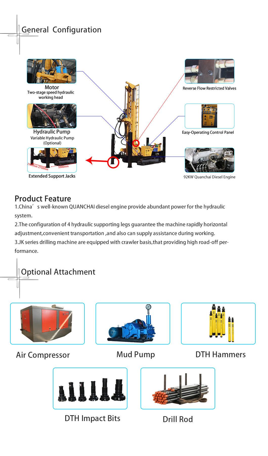 400m Diesel Hydraulic Portable Water Well Drill Rigs for Sale