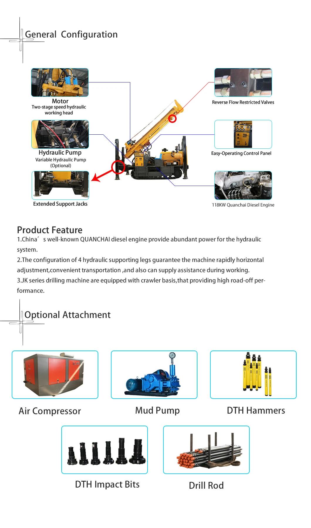 Rotary Water Well Drill Rigs 500m for Sale