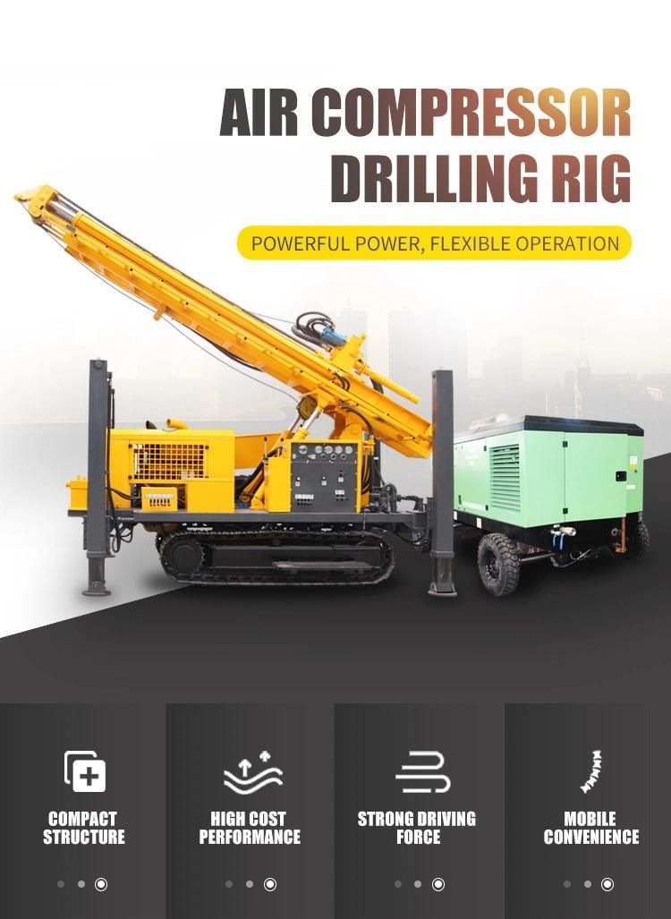 Drilling Depth 400 Meters Steel Crawler Mounted Rotary Portable Water Well Drilling Rig Machine