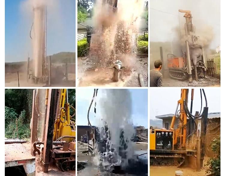 Industrial Water Drilling Machine 30 Gradeability Drilling Depth 260m Pneumatic Drill Rig with Good Quality