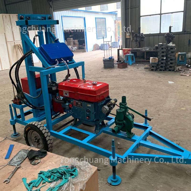 Diesel Type of Well Drilling Rig with High Pressure Water Pump and Diamond Drill Bits