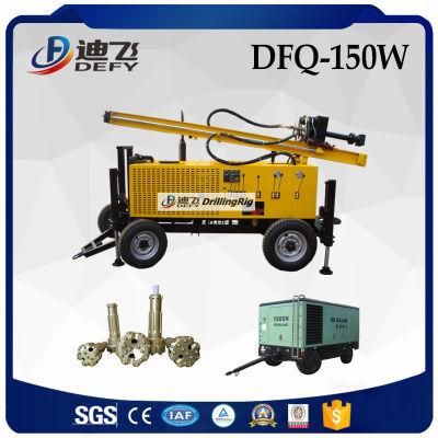 2022 Hot Sale Good at Rocky Ground Dfq-150W Efficient Trailer Mounted Mining Rock Drill Rig