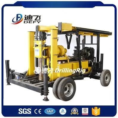 Water Well Drilling Equipment Trailer Wheels Type Drilling Rig