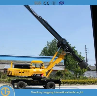 10m/20m/30m Wheel Type Portable Core Borehole Water Well Piling Machine Dl-360 for Sale
