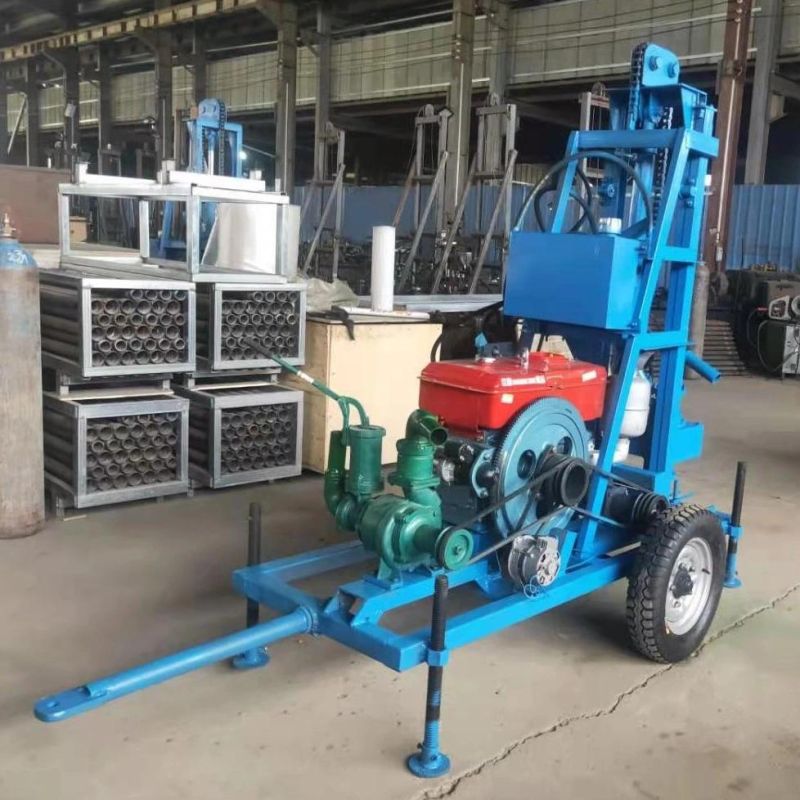 Small Rotary Water Well Drilling Rig with Compressor for Nigeria