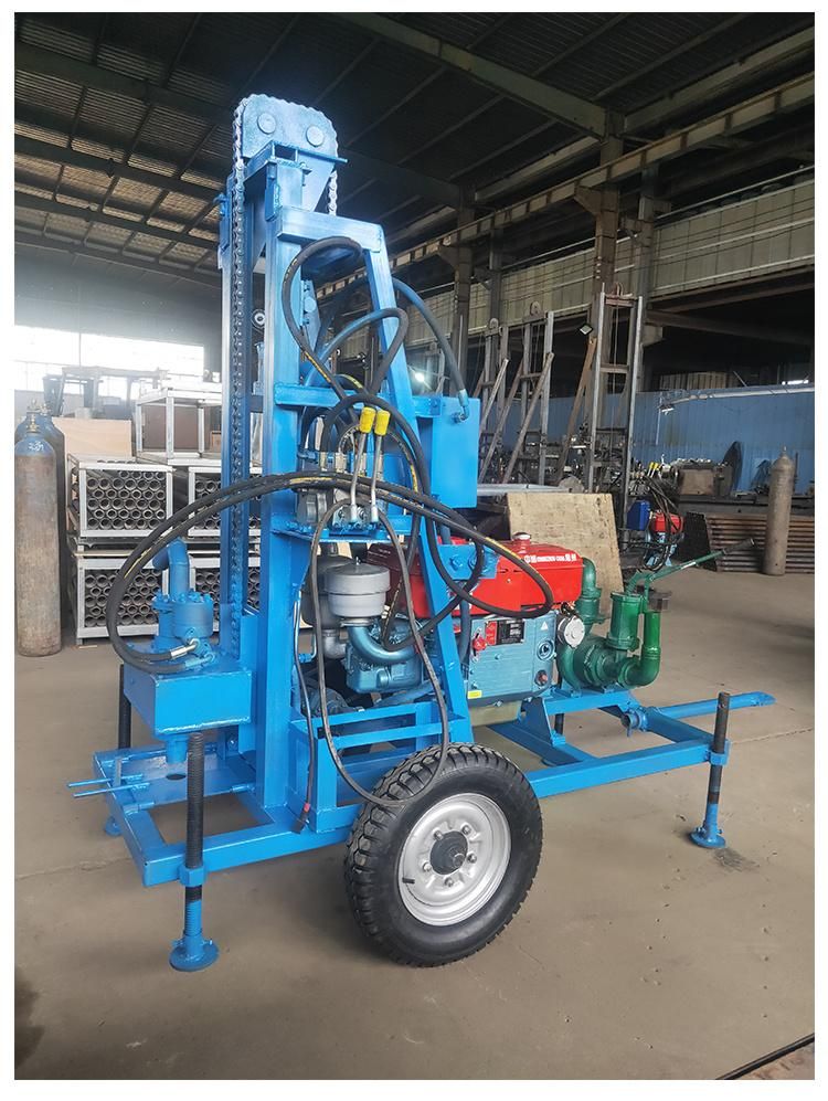 Hydraulic Water Well Drilling Rig Machine 120m Portable Diesel Small Water Well Drilling Rig