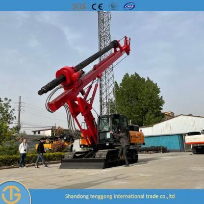 Pile and Electric Ground Screw Pile Driver Drilling Dr-90 Crawler Pile Driver Rig Machine with Two Drilling Tools for Free Can Customized