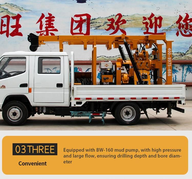 Hw-230c Truck Mounted Borehole Drilling Rig Prices/ 200m Deep Hydraulic Borehole Water Well Drilling Rig