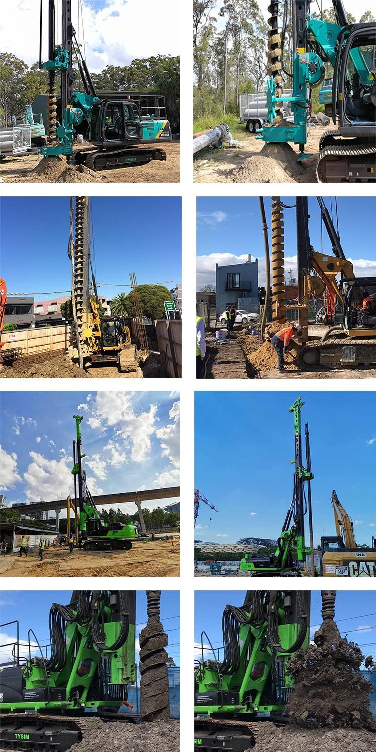 Piling Driving, Auger Driver, Continuous Flight Augering, Tysim Kr90m Cfa Long Spiral Rotary Drilling Rig Max Piling Depth 30m