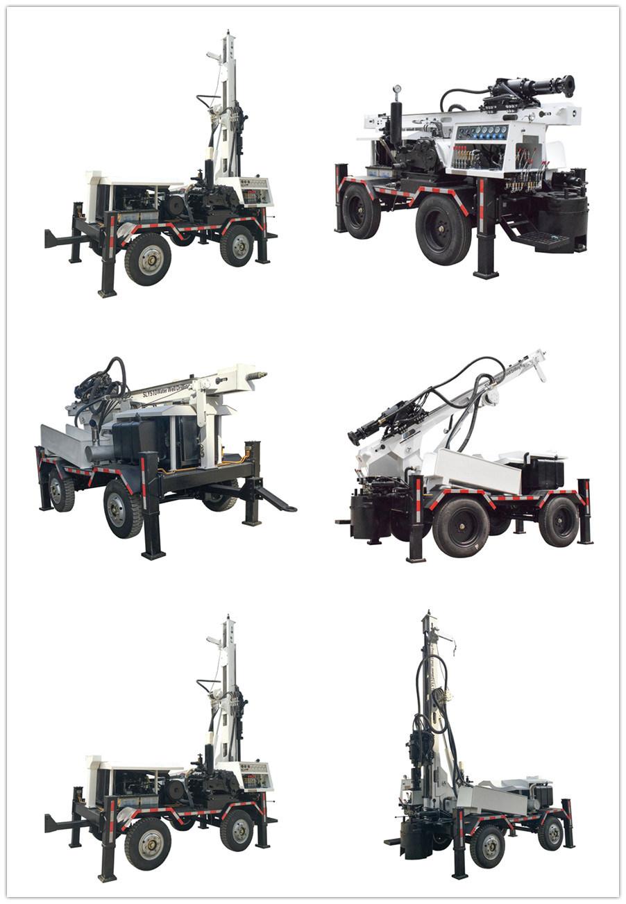 Crawler Type Four Wheel Type 200m Water Well Bore Hole Driller Rig Sly510 for Sale